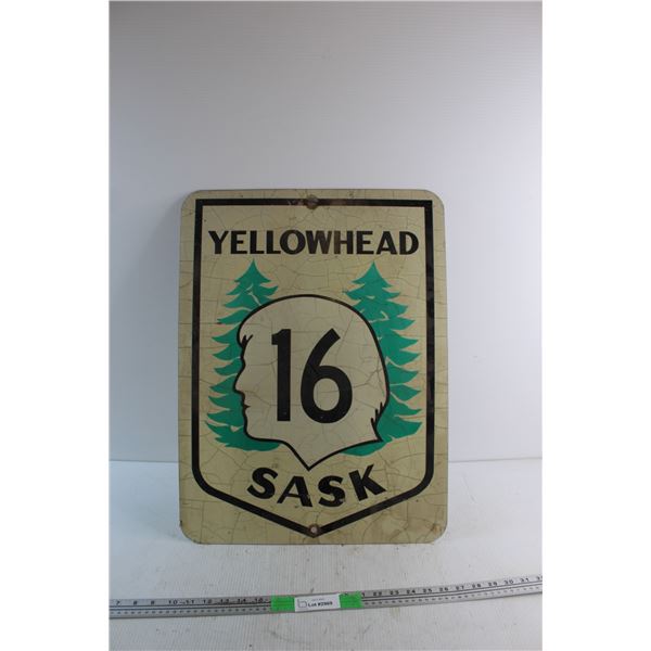Yellowhead Highway 16 Saskatchewan Road Sign 24'' x 19''