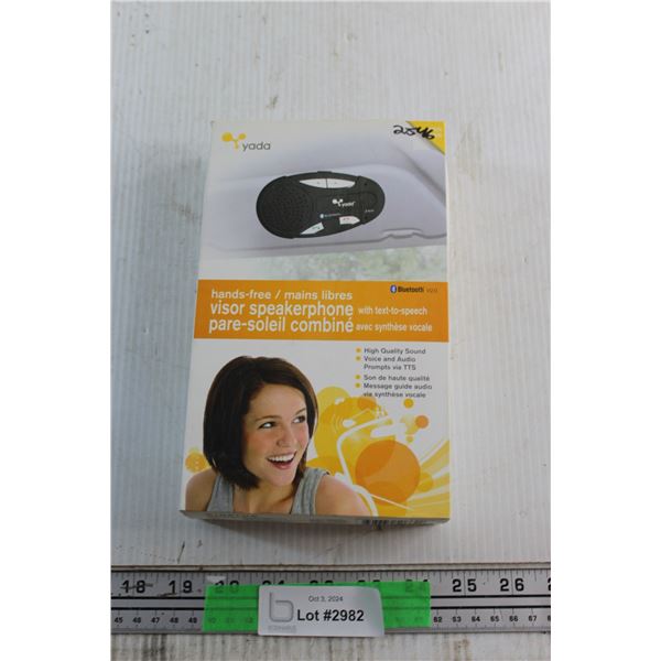 Yada Visor Speaker Phone with Text to Speech, Bluetooth Compatible - New, Sealed