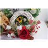 Image 2 : (3) Flowered Wreaths - Easter Wreath - Bunny Basket