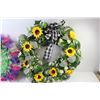 Image 5 : (3) Flowered Wreaths - Easter Wreath - Bunny Basket