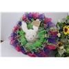 Image 6 : (3) Flowered Wreaths - Easter Wreath - Bunny Basket
