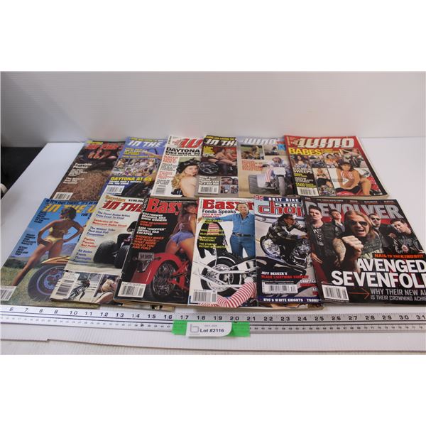 (12) Motorcycle Magazines: In The Wind, Easyrider, Street Chopper, Devolver - Various Years