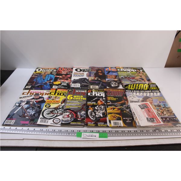 (12) Motorcycle Magazines: Outlaw Biker, Supercycle, Street Chopper, In the wind - Various Years