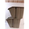 Image 2 : * (2) Stacking Tote Bins - 18 Gallon Size - No Lids