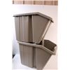 Image 3 : * (2) Stacking Tote Bins - 18 Gallon Size - No Lids