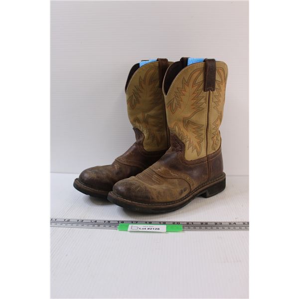 Justin Cowboy Work Boots - Oil Resistant - Size 9D Men's