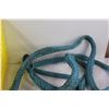 Image 4 : Light Tow Rope (as is, clamps worn) & Dairyland Crate