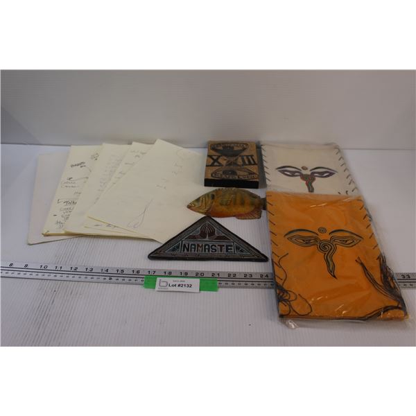 Lot: (3) Custom Made Signs, (2) Custom made Books, Assorted Writings