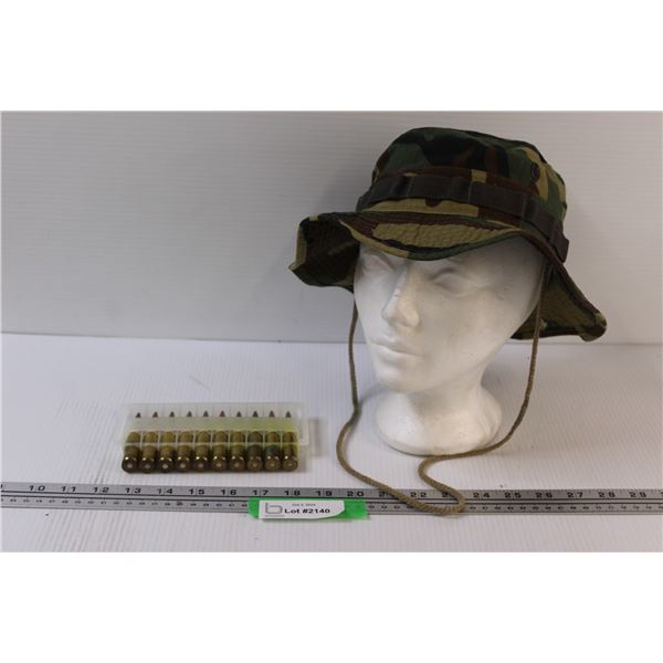 * (10) Remington 7mm Mag Ammo/Bullets & Camo Hat