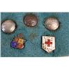 Image 4 : Lot: 1920's School Buttons, Red Cross Button in Case & Teddy Bear Glass Christmas Tree Ornament