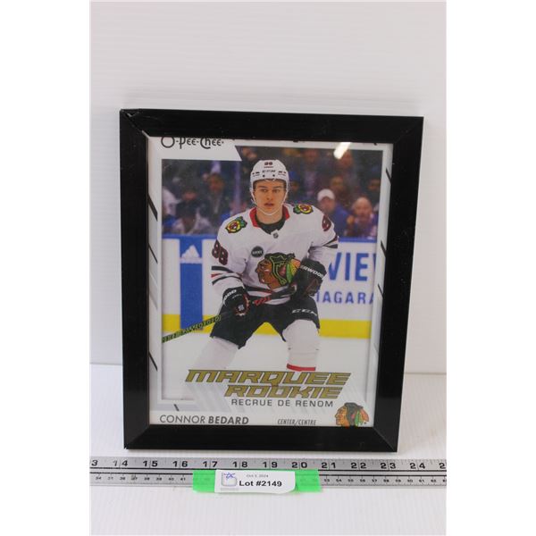 Connor Bedard Rookie Card Hockey Card OPC 2023-24, Enlargement - 9.5" x 11.5" - Frame Damaged as pic