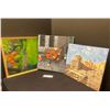 Image 2 : LOT OF 3  PAINTINGS OIL ON CANVAS