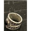 Image 2 : SILVER RING WITH BLACK STONE SIZE 8