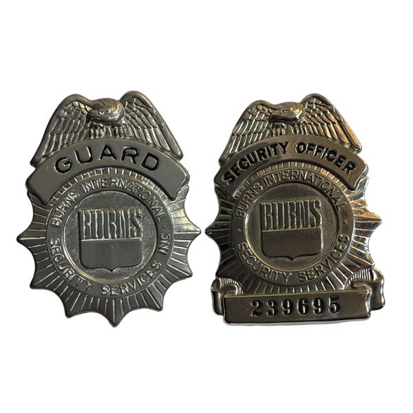 Lot of 2 Burns International Security Services Badge Lot