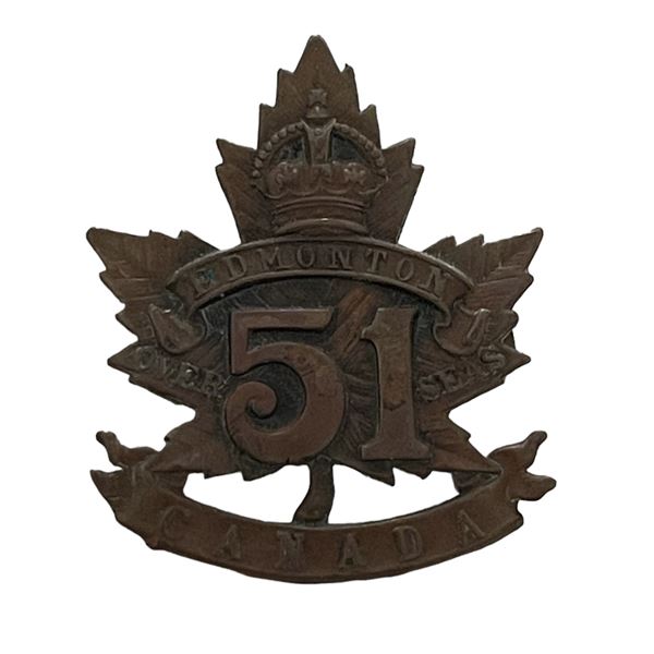 WW1 CEF 51st Battalion, Edmonton Cap Badge