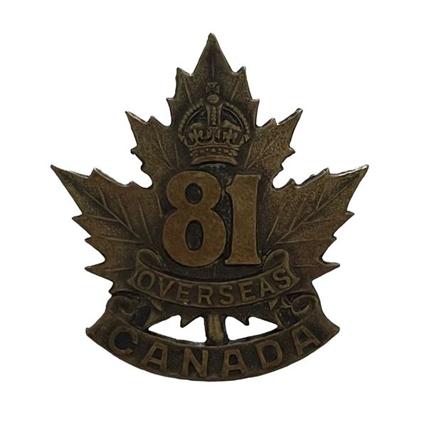 WW1 CEF 81st Battalion, Toronto, Cap Badge