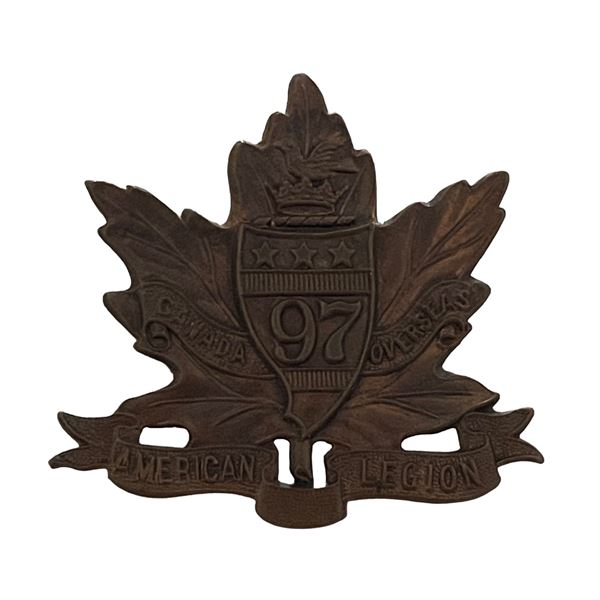 WW1 CEF 97th Battalion, American Legion, Cap Badge