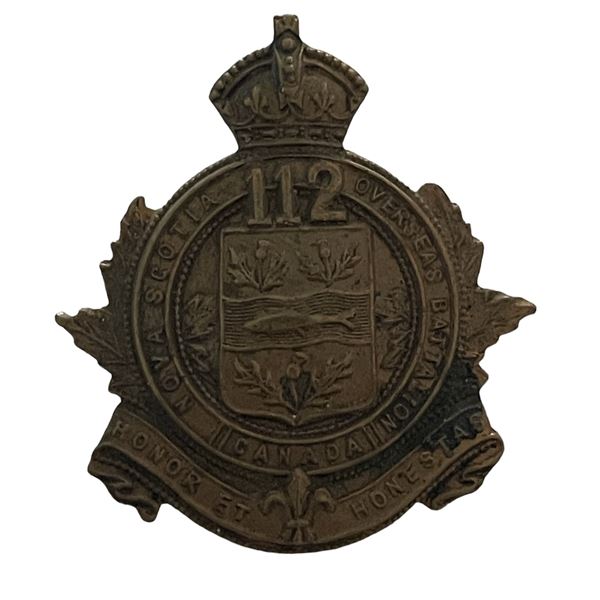 WW1 CEF 112th Battalion, Nova Scotia, Cap Badge