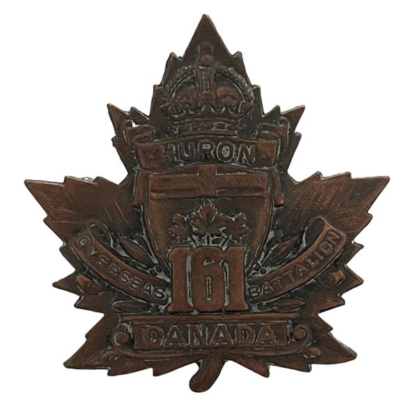 WW1 CEF 161st Battalion, Huron, Cap Badge