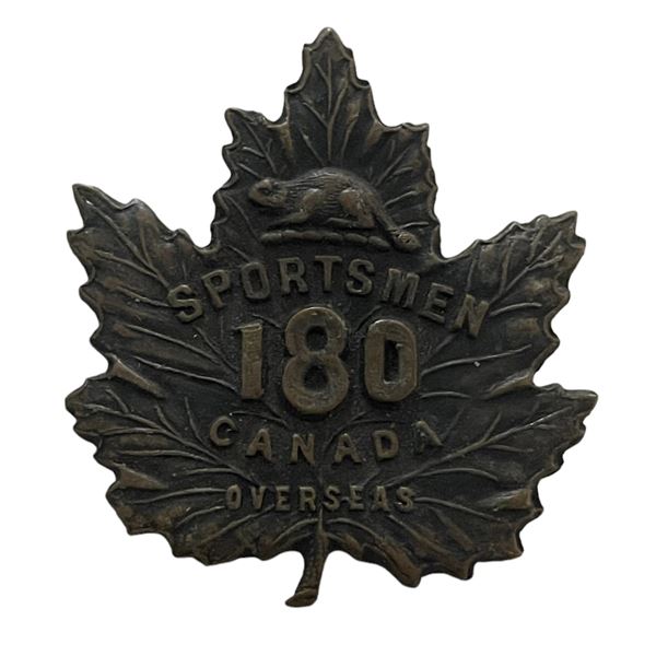 WW1 CEF 180th Battalion, Edmonton Sportsmen, Cap Badge