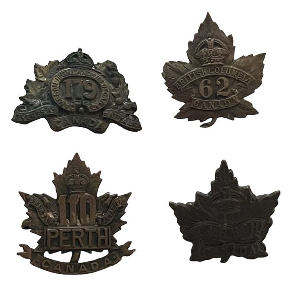 WW1 CEF Collar Badge Lot of 4