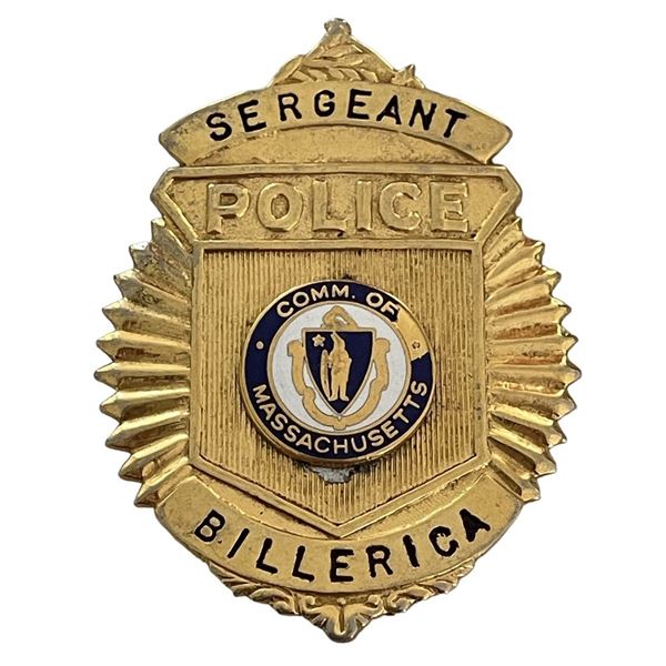 Billerica Massachusetts Police Sergeant Badge
