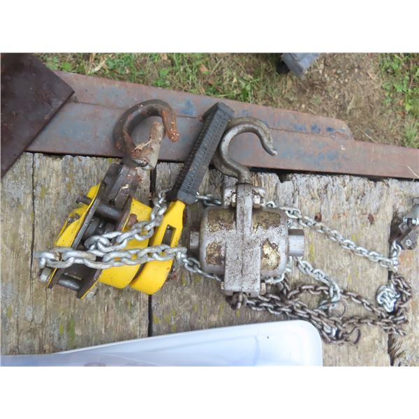 2 small chain pullers