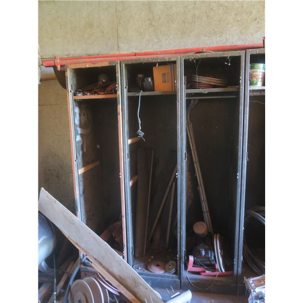 8 lockers with contents