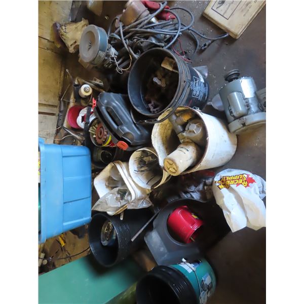 large lot of hardware, parts engine, chain, etc.