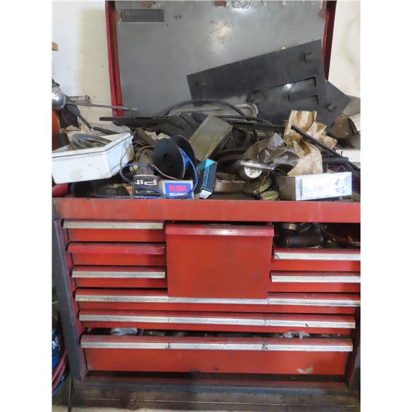 toolbox with assorted hardware and tools