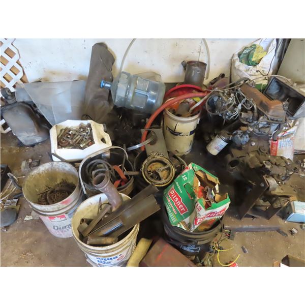 2 engines and assorted parts and hardware