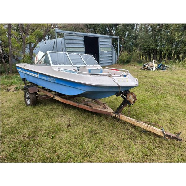 14ft fibreglass Deltacraft boat with trailer - no VIN