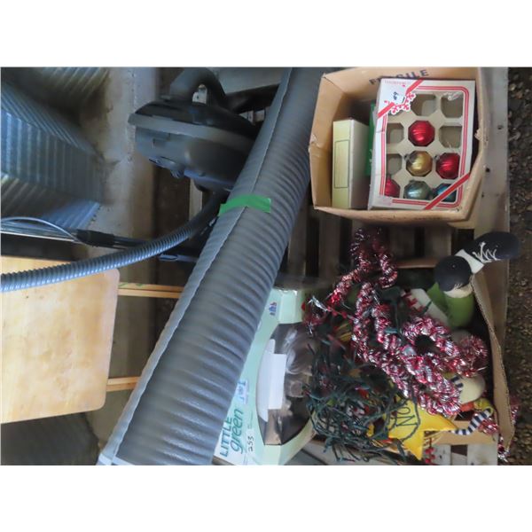 carpet cleaner, floor under lay foam, vacuum, tv tray (untested)