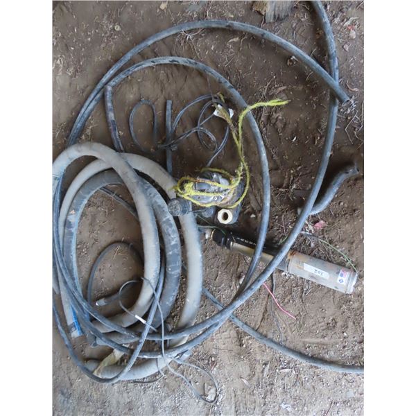 assorted hoses, sump pump, and shallow well pump (untested)