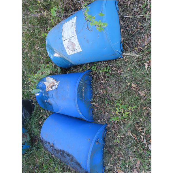 3 cut plastic drums