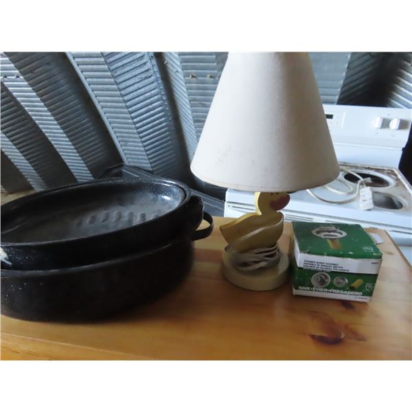 lamp, sink drain, roaster