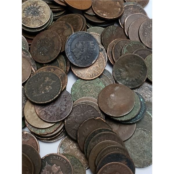 (100) Random Date & Grade Indian Head Cents