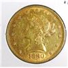 Image 1 : 1880 $ 10 Gold Liberty Eagle XF Grade