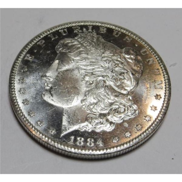 1884 CC  BU Heavy DMPL Morgan Dollar