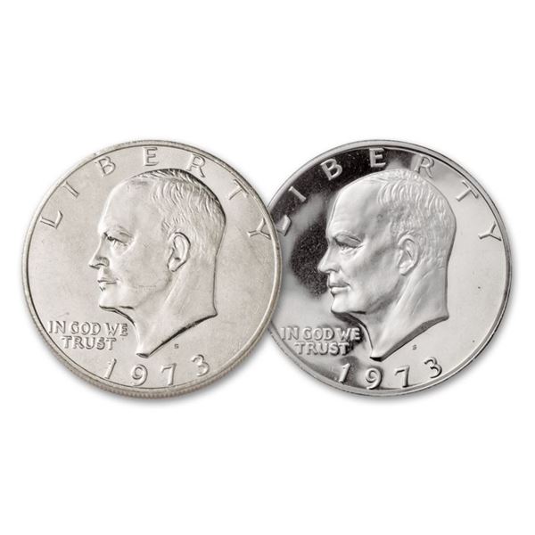 1973 s BU and Proof IKE Dollars