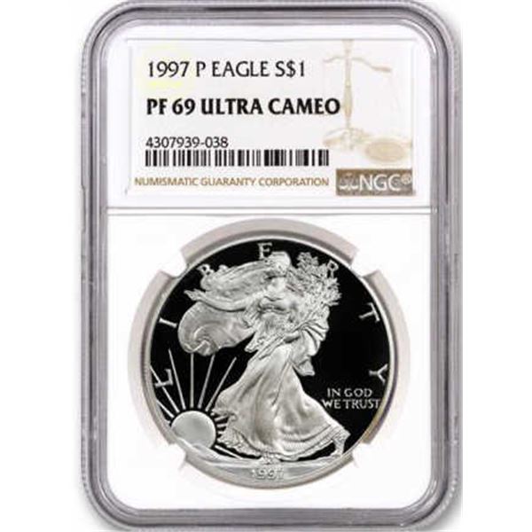 1997 P PRF69 ULTRA CAM. NGC Silver Eagle