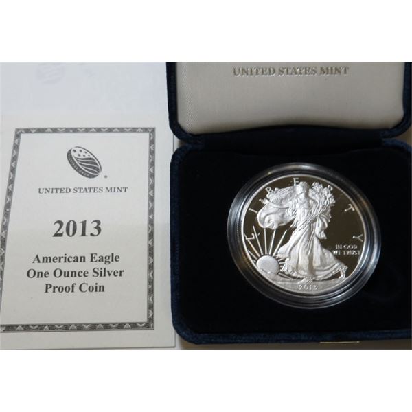 2013 PROOF US Silver Eagle OMB