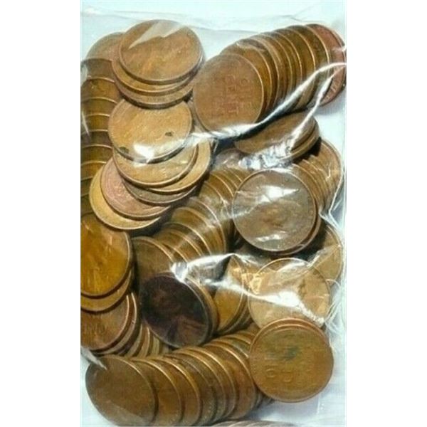 Bag of 100 pcs. Random Date Wheat Cents