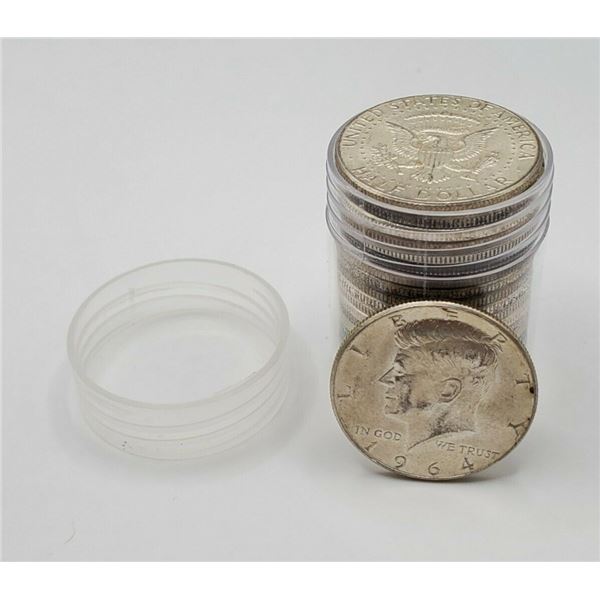 (20) 1964 Kennedy Half Dollars in Roll