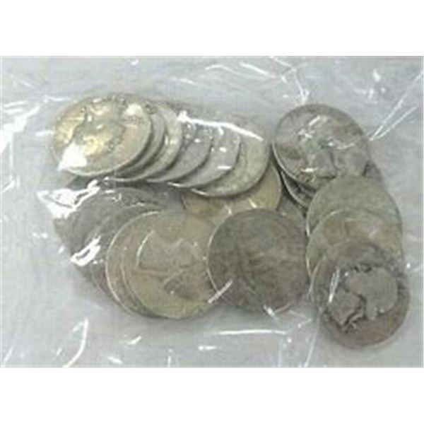 (20) Random Date 90% Silver Quarters
