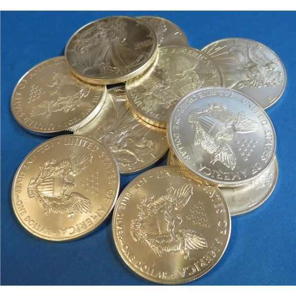 (10) Random Date US Silver Eagles