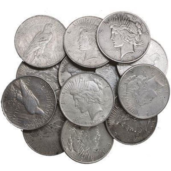 (20) Random Date/Grade peace Silver Dollars