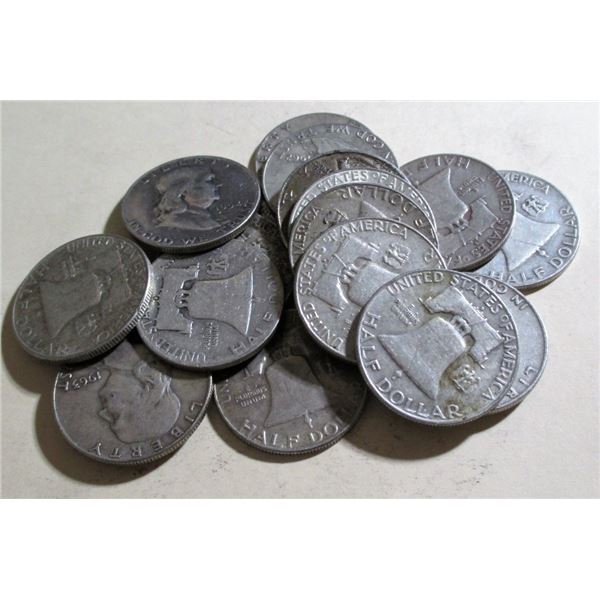(20) Franklin Half Dollars Random Date & Grade