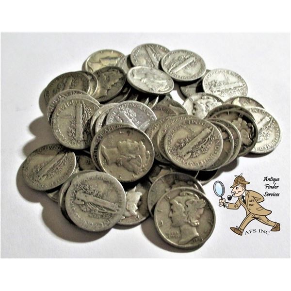 (50) Random Date Mercury Dimes