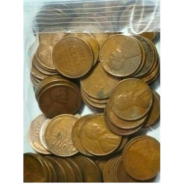 Bag of 100 pcs. Random Date Wheat Cents